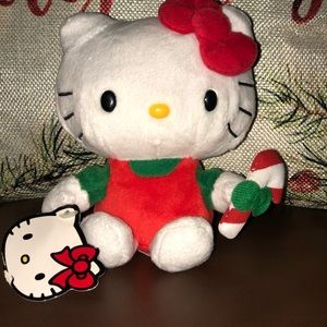 Sanrio Hello Kitty Christmas Plush with Candy Cane 6inch NEW!